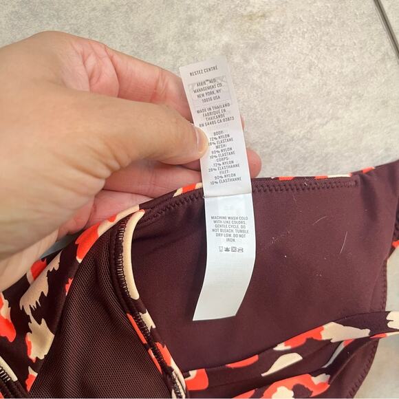 NWT Aerie Offline Goals Plunge Sports Bra 2 Pack Maroon Black Floral Small Mesh - Picture 12 of 16